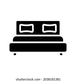 Icono vector de cama, símbolo de dormitorio. Ilustración vectorial plana moderna y simple para sitio web o aplicación móvil. Pasos 10