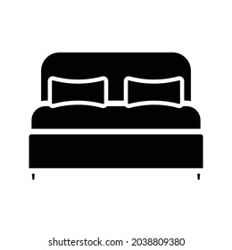 Icono vector de cama, símbolo de dormitorio. Ilustración vectorial plana moderna y simple para sitio web o aplicación móvil. Pasos 10