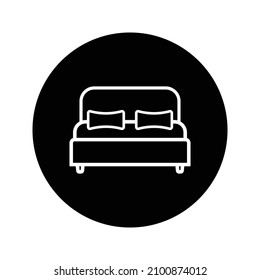 Bed vector icon, bedroom symbol. Modern, simple flat vector illustration for web site or mobile app. eps 10