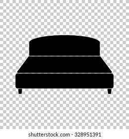 bed vector icon - black illustration
