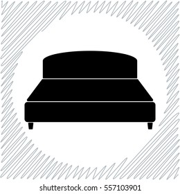 Bed vector icon - black  illustration