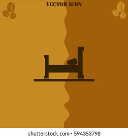 Bed vector  icon. Coffee symbol background.