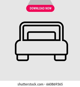 Bed vector icon, Double bed on the white background symbol. Simple, modern flat vector illustration for mobile app, website or desktop app  