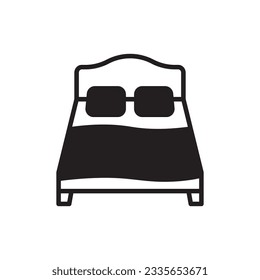 Bed vector icon. Bed flat sign design. Bedroom symbol pictogram. UX UI icon