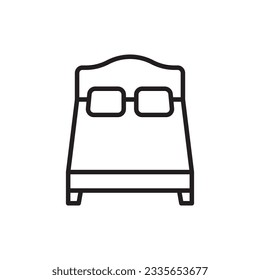 Bed vector icon. Bed flat sign design. Bedroom symbol pictogram. UX UI icon