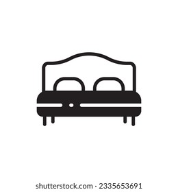 Bed vector icon. Bed flat sign design. Bedroom symbol pictogram. UX UI icon