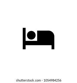 Bed vector icon. Hotel room symbol. Sleeping icon. Best modern flat pictogram illustration for web and mobile apps design