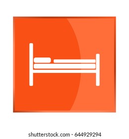 Bed vector icon. Hotel room.