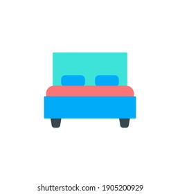 bed vector icon illustration. bed hotel vector design. isolated on white background