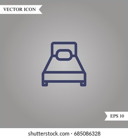 Bed vector icon, illustration symbol