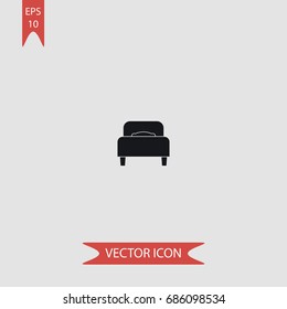 Bed vector icon, illustration symbol