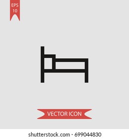 Bed vector icon, illustration symbol