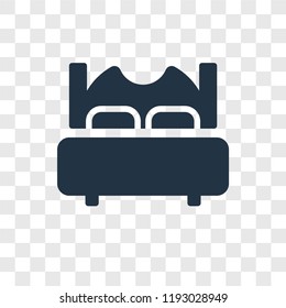 Bed vector icon isolated on transparent background, Bed transparency logo concept