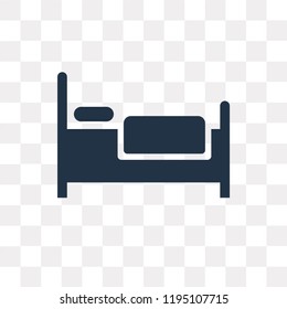 Bed vector icon isolated on transparent background, Bed transparency concept can be used web and mobile