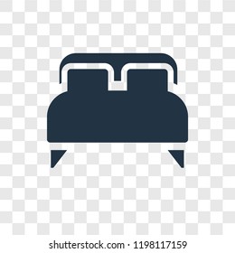 Bed vector icon isolated on transparent background, Bed transparency logo concept