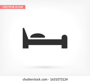 Bed vector icon , lorem ipsum Flat design