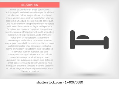 Bed vector icon , lorem ipsum Flat design