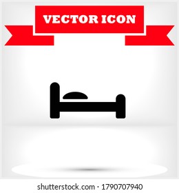 Bed vector icon , lorem ipsum Flat design
