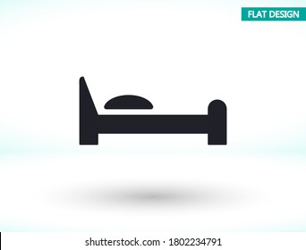 Bed vector icon , lorem ipsum Flat design