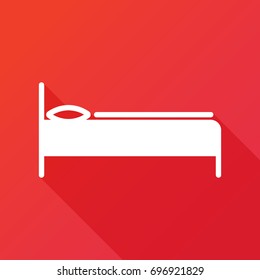 Bed vector icon. Motel or hotel sign. Relax symbol