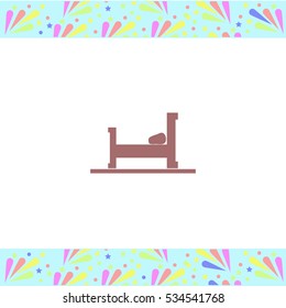 Bed vector icon on white background. Isolated illustration. Business picture.