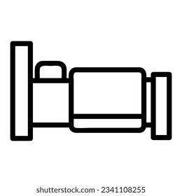 Bed Vector icon, Outline style, isolated on white Background.