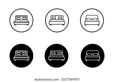 Bed vector icon set, bedroom symbol. Modern, simple flat vector illustration for web site or mobile app. eps 10