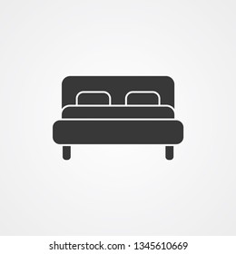 Bed vector icon sign symbol