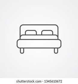 Bed vector icon sign symbol