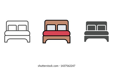Bed vector icon sign symbol