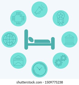 Bed vector icon sign symbol
