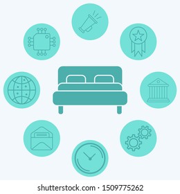 Bed vector icon sign symbol