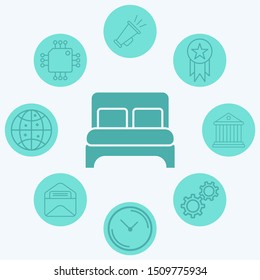 Bed vector icon sign symbol