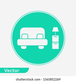 Bed vector icon sign symbol