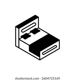 Bed vector icon stock illustration