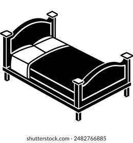 Bed vector illustration editable project.