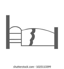 Bed vector illustration isolated on white background. Bed icon. Old style bed icon. 