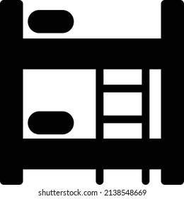 bed vector illustration isolated on a transparent background. glyph vector icons for concept or web graphics.