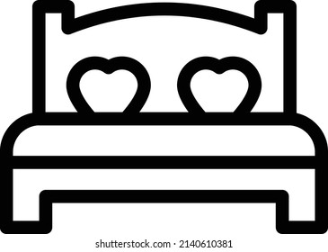 bed vector illustration isolated on a transparent background. glyph vector icons for concept or web graphics.