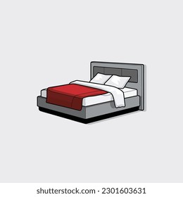 Bed vector illustration isolated on white