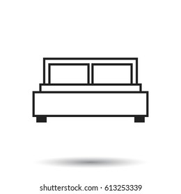 Bed vector illustration isolated on white background. Bed icon vector illustration.