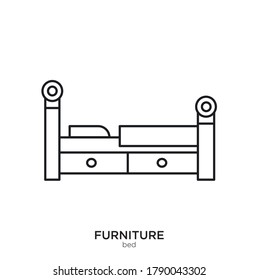 Bed vector illustration lineal color and filled design