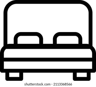 Ilustración de vectores de cama sobre un fondo transparente.Símbolos de calidad superior.Icono vectorial de trazo para el concepto y el diseño gráfico.
