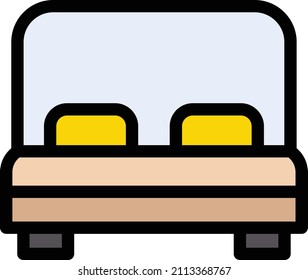 Bed Vector illustration on a transparent background.Premium quality symmbols.Stroke vector icon for concept and graphic design.
