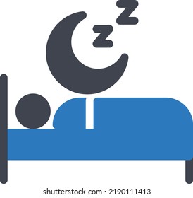 Bett-Vektorgrafik auf transparentem Hintergrund. Hochwertige Symbole. Glyphen Vektorsymbole für Konzept und Grafikdesign. 
