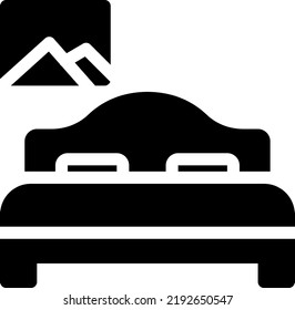 bed  Vector illustration on a transparent background. Premium quality symmbols. Glyphs vector icons for concept and graphic design.