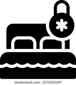 bed Vector illustration on a transparent background. Premium quality symmbols. Glyphs vector icons for concept and graphic design. 
