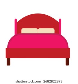 Ilustração de vetor de cama com travesseiro