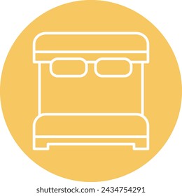 bed Vector Line Circle Icon Design