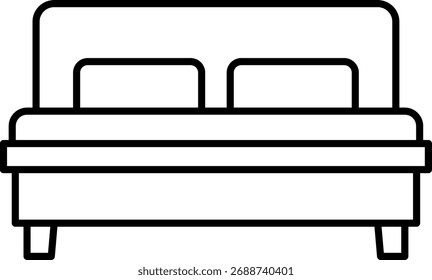 Bed Vector Line Icon Illustration